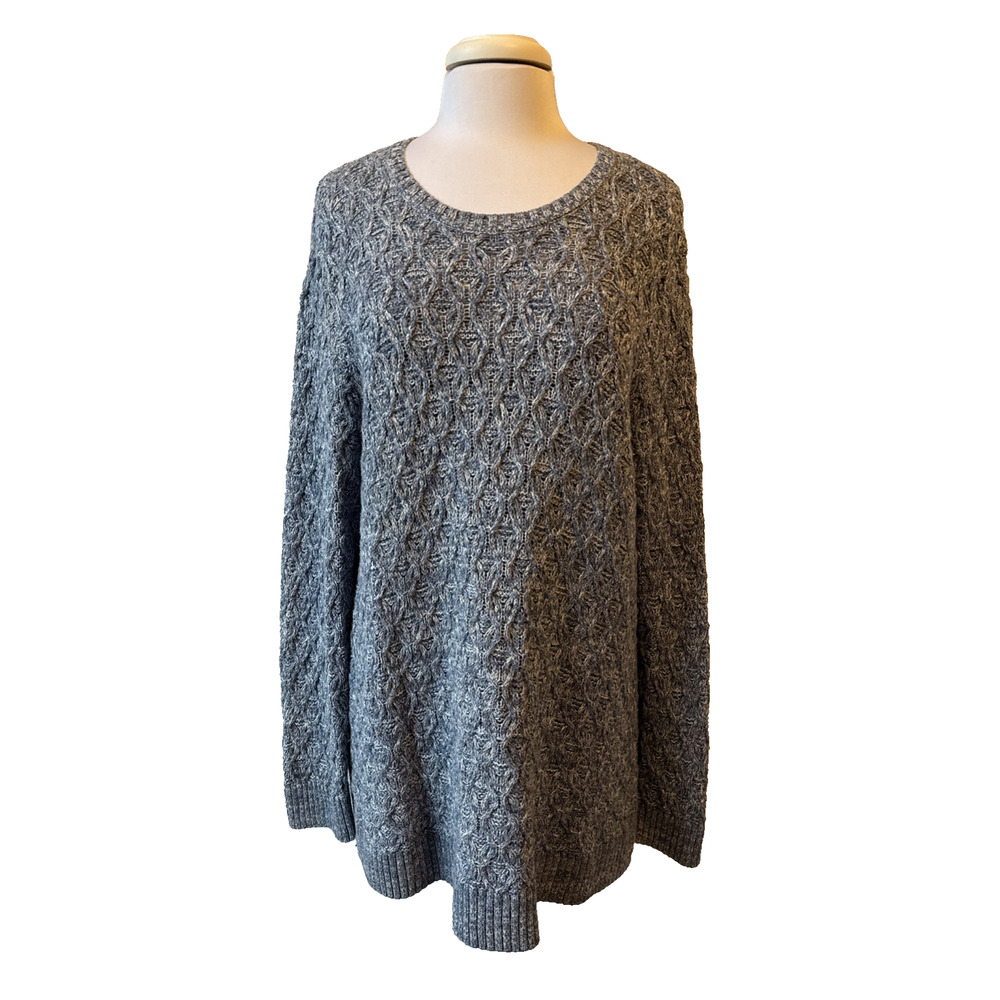 Jeanne Pierre Women’s XXL Boho Cable Knit Waffle Tunic Sweater Coastal Chic